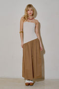 ISLA CONTRAST DRAPED KNIT DRESS