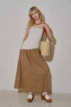 ISLA CONTRAST DRAPED KNIT DRESS