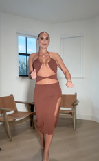 The Oasis Sultry Criss-Cross Midi Dress